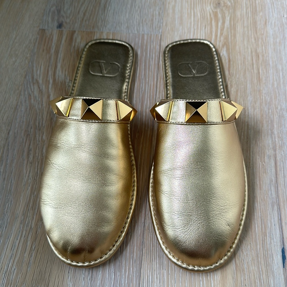 Valentino Gold Mules